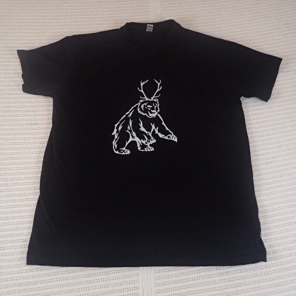 Bear with Antlers T Shirt Size: XL